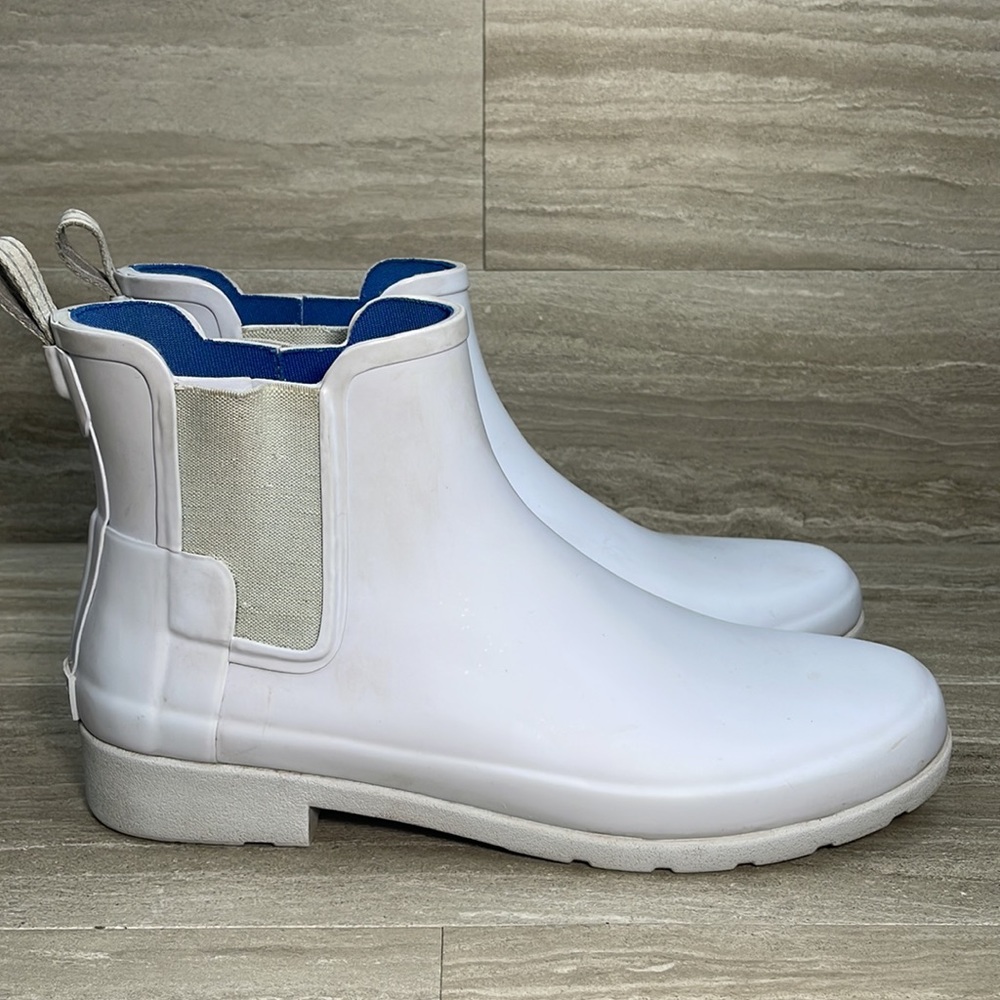 Hunter Original Refined Powder Blue Chelsea Rubber Boots Size 10